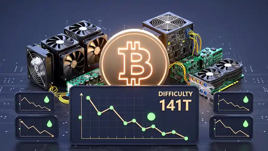 Bitcoin Difficulty Drops to 141T-Best Time for Solo Mining