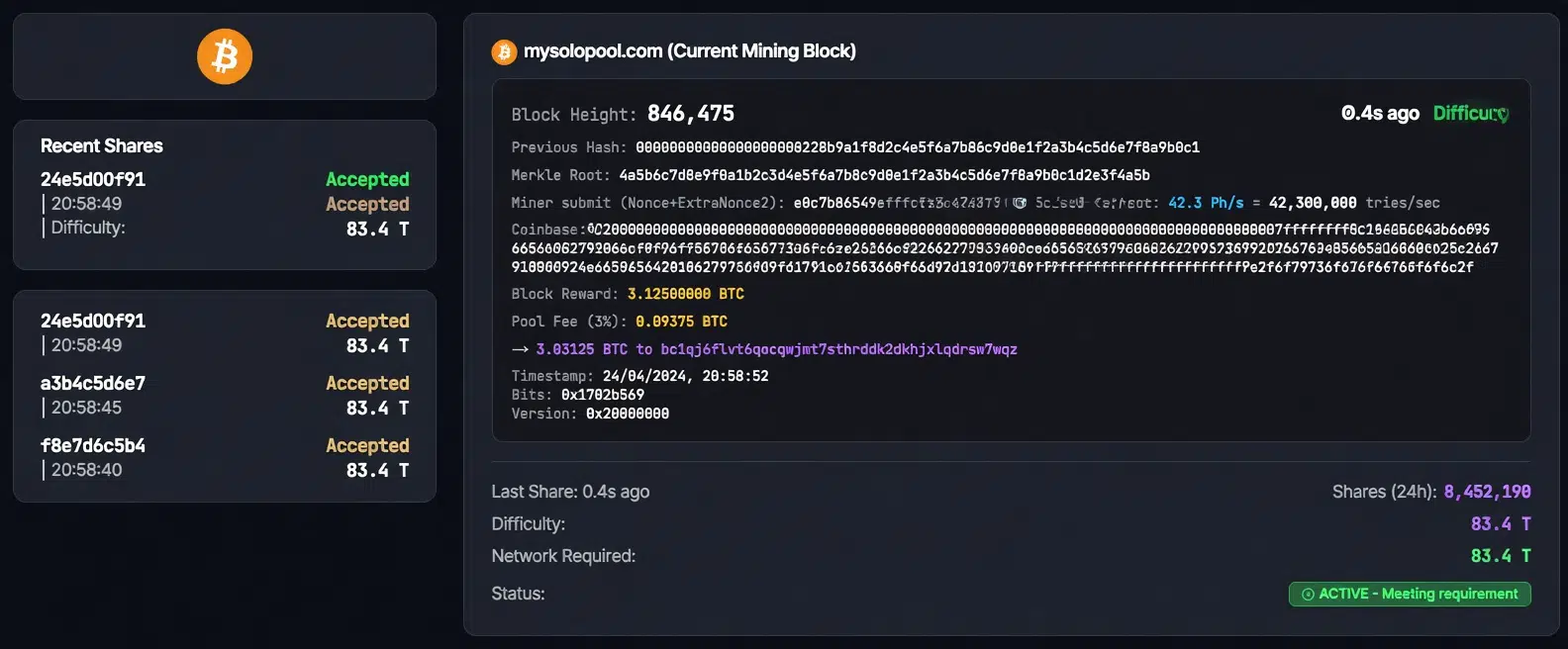 Watching a Block Get Built: How MySoloPool Shows You Real-Time Proof of Work